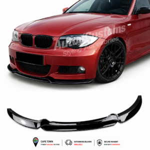 BMW E82 E88 M Sport Maxton front bumper lip gloss black