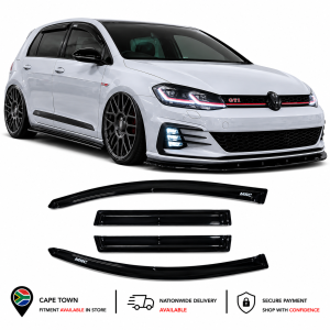 VW Golf 7 Door Windshields / Rain Visors (Gloss Black)  Suitable Volkswagen Golf 7 / MK7 / 7.5 / 7R / GTI / TSI 