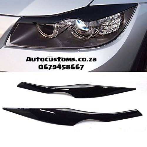 BMW E90 Headlight Eyelids (Gloss Black) - Auto Customs