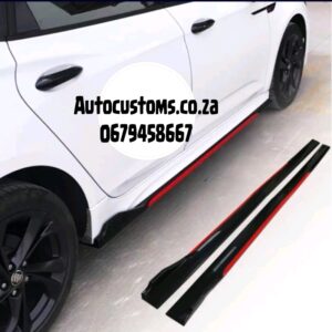 Gloss Black Sideskirts With Red Detail