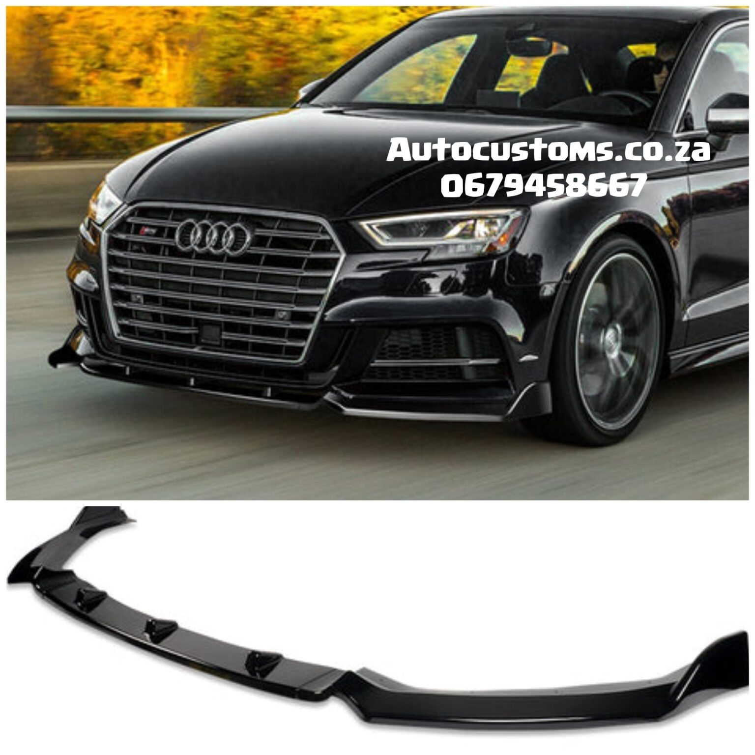 Audi A3 S3 Sport Front Bumper Lip - Auto Customs