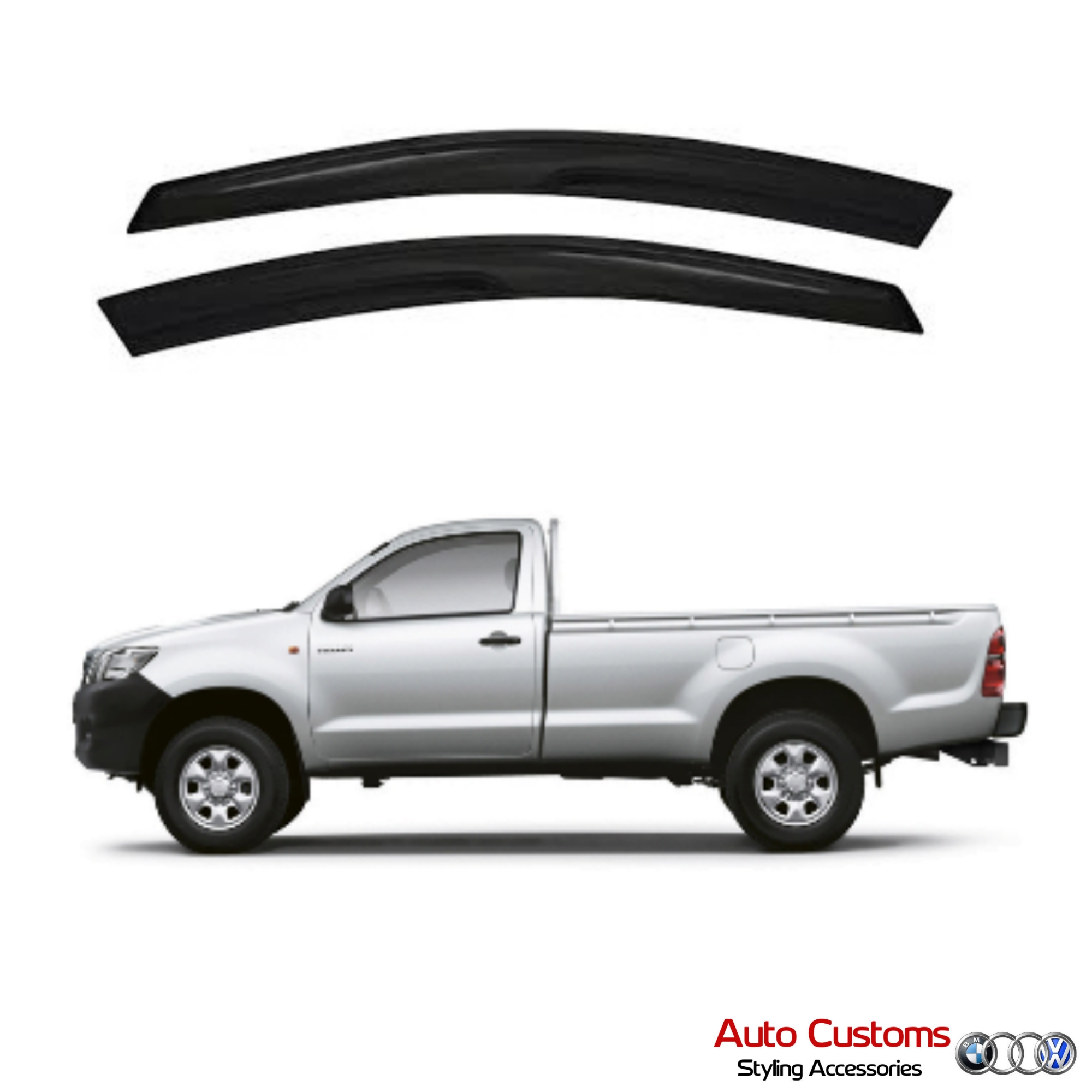 Toyota Hilux VIGO 2005-2015 Windshields 2pc (Gloss Black)