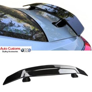 Universal AC style rear boot spoiler for sedan vehicles in gloss black fitted on a Toyota Corolla