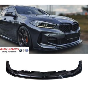 BMW F40 1-Series M Performance style gloss black front lip