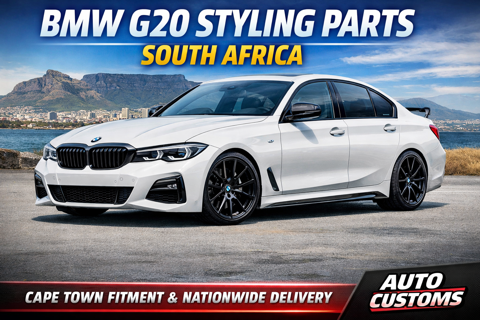 BMW G20 styling parts South Africa with front lip spoiler diffuser and exterior upgrades