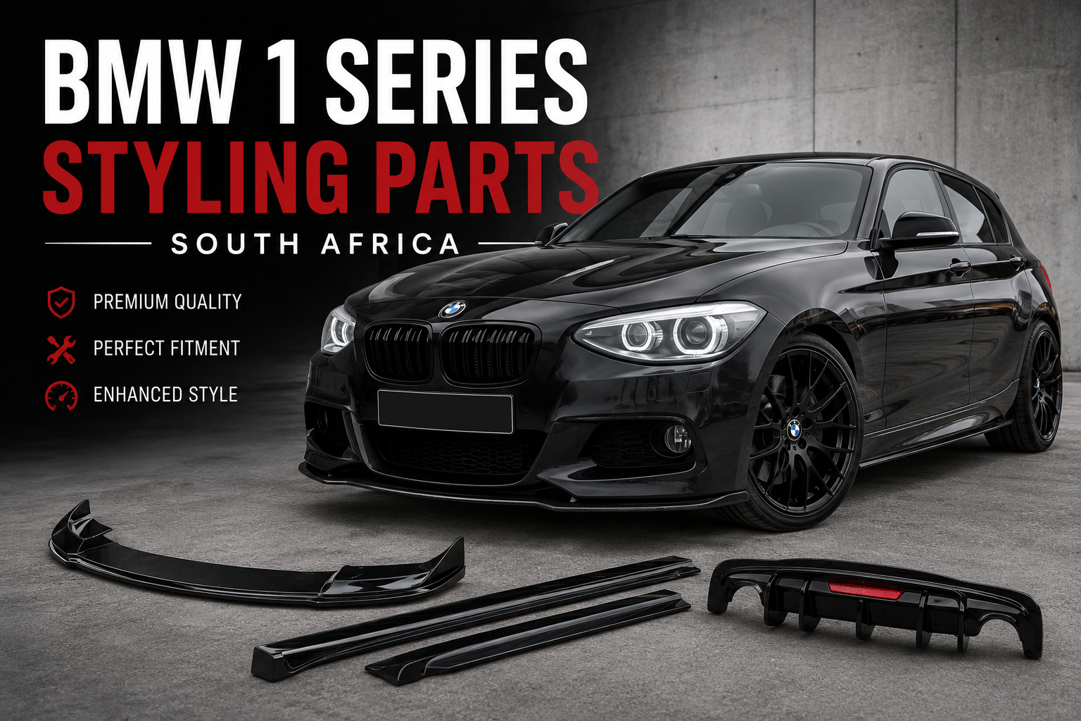 BMW 1 Series styling parts South Africa front lips spoilers kidney grilles