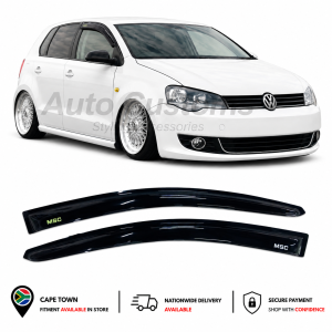 VW polo Vivo 9N Windshield Visors. 2 Piece Gloss Black.