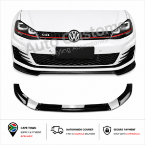 VW Golf 7 wingless gloss black front lip for GTI and R