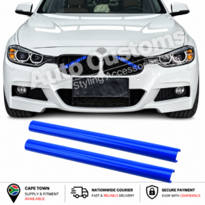 BMW blue V-brace trim strips for kidney grille styling