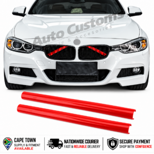 BMW red V-brace covers for kidney grille styling