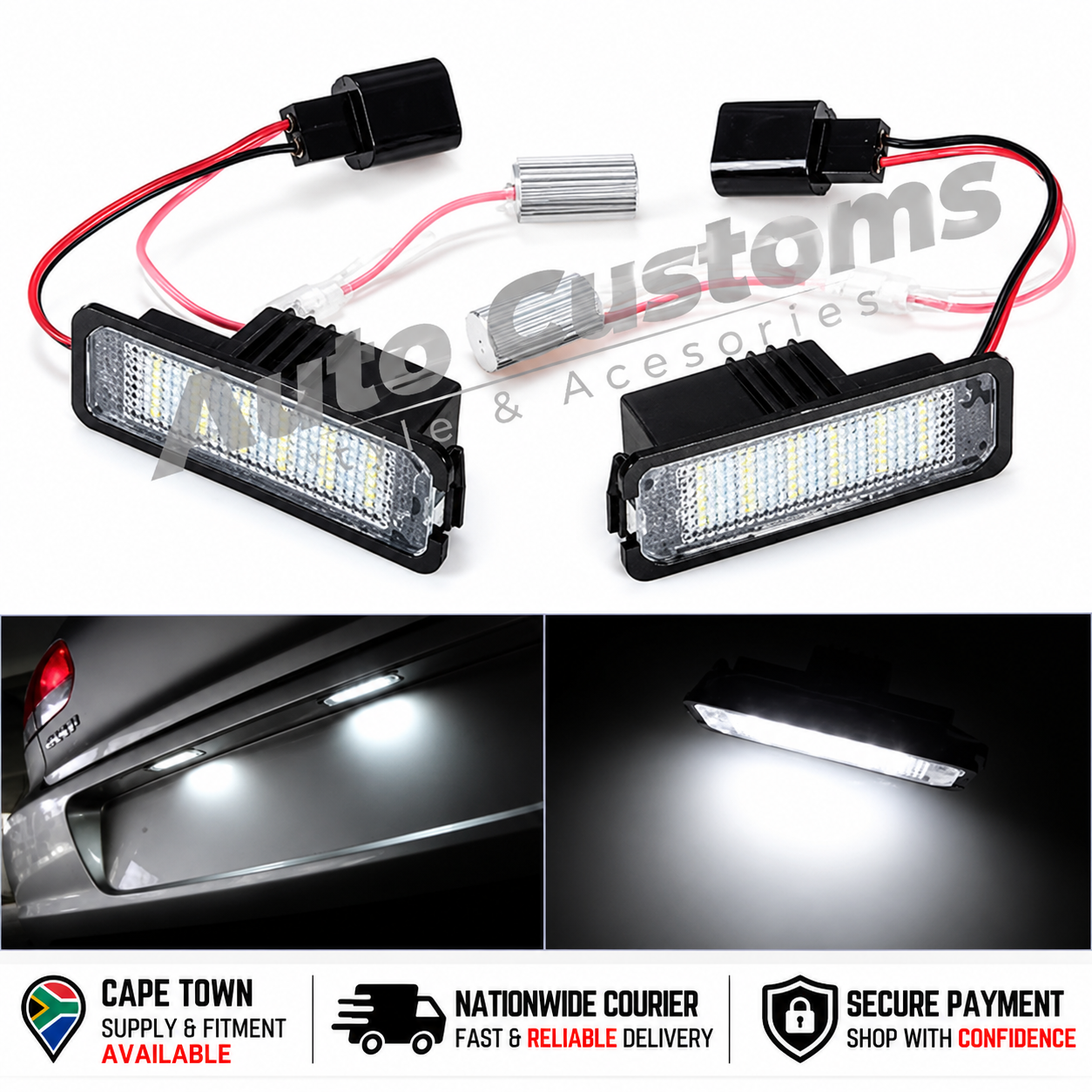 VW 2-Piece LED Number Plate Lights
